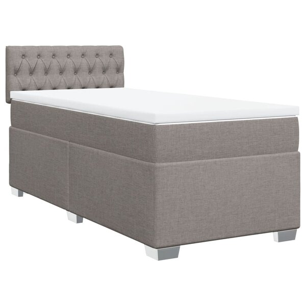 vidaXL Sommier à lattes de lit avec matelas Taupe 100x200 cm Tissu