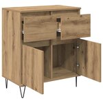 vidaXL Buffet Chêne artisanal 60 x 35 x 70 cm Bois d'ingénierie et fer