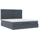 VidaXL Cadre de lit ottoman avec matelas gris foncé 180x200cm velours
