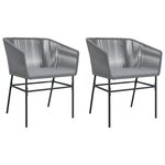 vidaXL Chaises de jardin lot de 2 avec coussins gris résine tressée