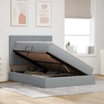 vidaXL Lit de Rangement Gris clair 140 x 200 cm Cuir synthétique