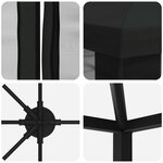 vidaXL Gazebo avec murs latéraux 6 x 3 m Noir Polyester et Acier 190