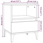 vidaXL Table de chevet Chêne fumé 40x35x50 cm