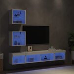 vidaXL Unités murales TV avec LED 5 Pièces blanc bois d'ingénierie