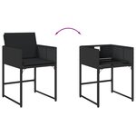 vidaXL Chaises de jardin lot de 4 avec coussins noir résine tressée
