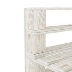 vidaXL Canapé palette à 3 places de jardin Blanc Bois