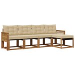 vidaXL Ensemble de canapés d'extérieur 5 Pièces Naturel et Beige