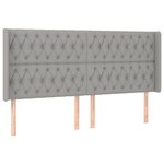 vidaXL Tête de lit avec oreilles Gris clair 183x16x118/128 cm Tissu