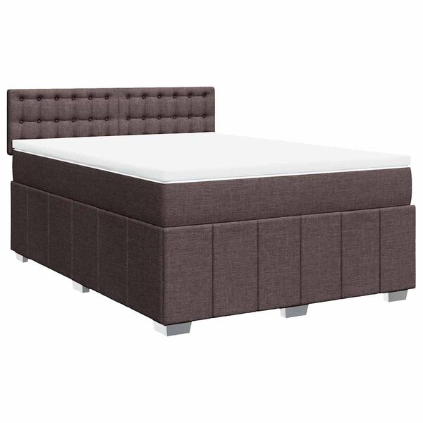 vidaXL Sommier à lattes de lit avec matelas Marron foncé 140x190 cm