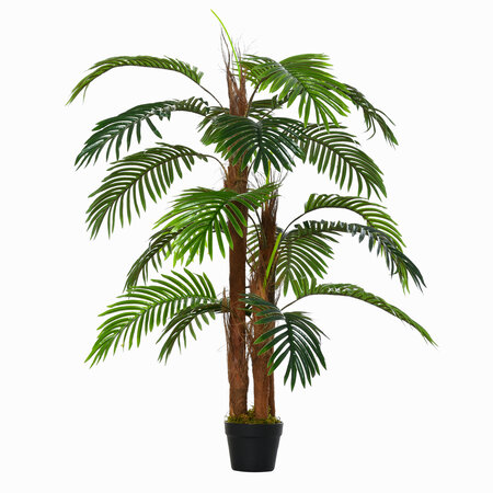 Palmier artificiel hauteur 1 2 m arbre artificiel tronc branches lichen feuilles grand réalisme pot inclus