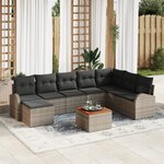 vidaXL Ensemble de canapé de jardin 9 Pièces Gris