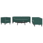 vidaXL Ensemble de canapé Chesterfield et traversins 3 Pièces vert foncé