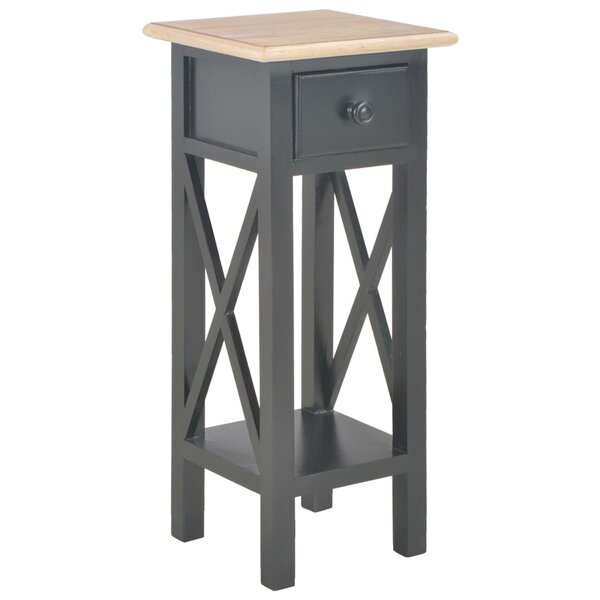 vidaXL Table d'appoint Noir 27 x 27 x 65 5 cm Bois