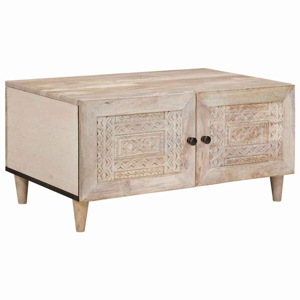 vidaXL Table basse Beige 80 x 50 x 40 cm Bois d'acacia massif