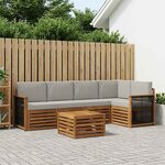 vidaXL Ensemble de canapé d'angle 5 Pièces Naturel et gris clair