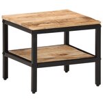 vidaXL Table basse 35x35x30 cm bois de manguier massif brut