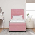 vidaXL Lit à ressorts avec matelas Rose 80 x 200 cm Velours