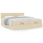 VidaXL Cadre de lit ottoman avec matelas crème 180x200 cm tissu