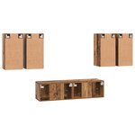 vidaXL Ensemble meuble TV 6 Pièces Bois Ancien Bois d'ingénierie