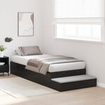 vidaXL Cadre de lit avec rangement Chêne noir 75x190 cm