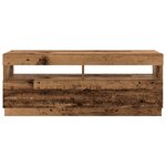 vidaXL Meuble TV avec lumières LED vieux bois bois d'ingénierie
