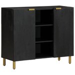 vidaXL Buffet noir 90x33x75 cm bois d'ingénierie