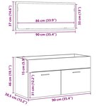 vidaXL Ensemble de meubles de salle de bain 2 Pièces Chêne noir