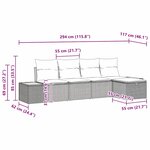 vidaXL Ensemble de canapé de jardin 5 Pièces Beige Poly rotin