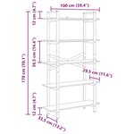 vidaXL Étagère Bois Ancien 100 x 33 5 x 178 cm Bois d'ingénierie