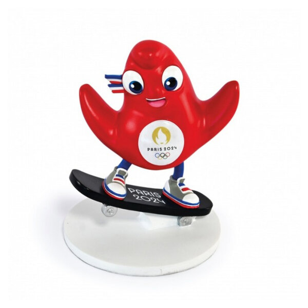 Figurine Officielle JO 2024 - Mascotte Skateboard en Résine
