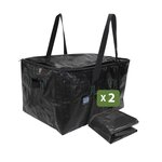 Pack and Move - Lot 2 Sacs Rangement Recylé - 55 x 35 x 30 cm - Poignées solides - Déménagement et Transport - Ultra Résistant - Réutilisable - 55L