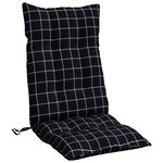 vidaXL Coussins de chaise à dossier haut lot de 6 motif carreaux noir