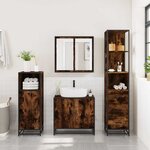vidaXL Armoire de salle de bain chêne fumé 35x37 5x166 cm