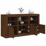 vidaXL Buffet avec lumières LED chêne marron 123x37x67 cm