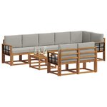 vidaXL Ensemble de canapés d'extérieur 9 Pièces Gris Naturel et Clair