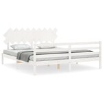 vidaXL Cadre de lit sans matelas blanc bois massif