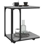 vidaXL Table d'appoint à roues Sonoma gris 50x35x55 5 cm