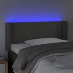 vidaXL Tête de lit à LED Gris foncé 103x16x78/88 cm Velours