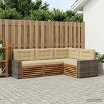 vidaXL Ensemble de canapés d'extérieur 4 Pièces Naturel et Beige