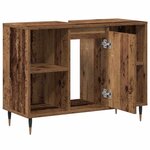 vidaXL Cabinet de salle de bain avec porte Bois ancien 80 x 33 x 60 cm