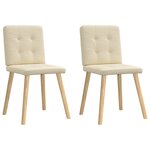 vidaXL Chaises à manger lot de 2 crème tissu