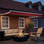 vidaXL Store rétractable manuel avec LEDs Rouge et Blanc 3 x 2 5 m