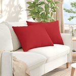 vidaXL Coussins de canapé 2 Pièces Rouge 70 x 50 cm tissu