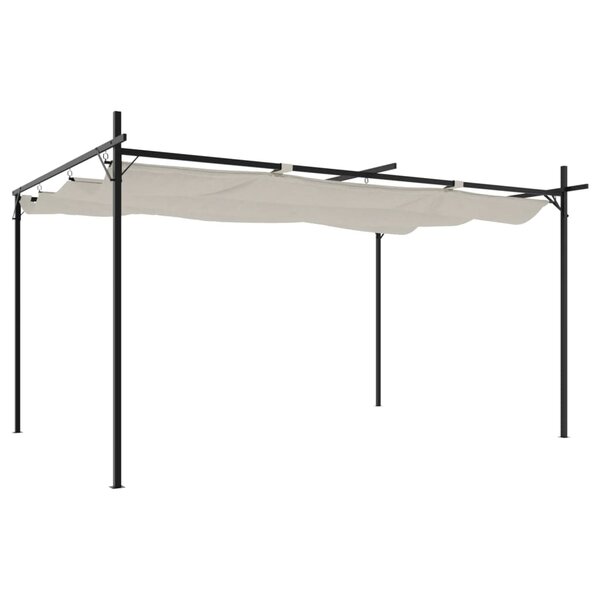 vidaXL Pergola avec toit rétractable crème 395x292x230 cm