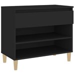 vidaXL Armoire à chaussures Noir 70x36x60 cm Bois d'ingénierie