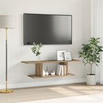 vidaXL Meuble TV mural Montage mural chêne artisanal 102 x 35 x 35 cm