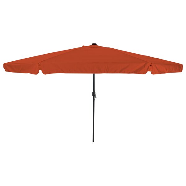 Parasol de jardin vidaXL avec lumières LED ø395x245 cm Terracotta