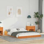 vidaXL Cadre de lit Marron cire 140 x 190 cm Bois massif en pin
