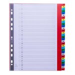 Intercalaires Imprimés Numériques Pp Couleurs 12/100e - 31 Positions - A4+ - Assorties Vives - X 20 - Exacompta