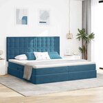 vidaXL Lit avec rangement et matelas Bleu foncé 200 x 200 cm Velours